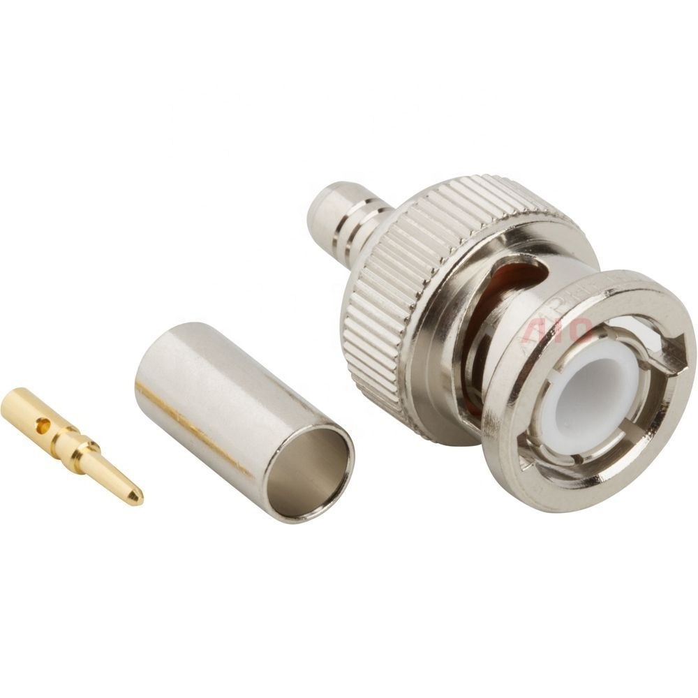 AIO KINGUSN BNC Male Straight Crimp RF Coaxial Connector For Cable RG58/RG142/RG400/LMR195