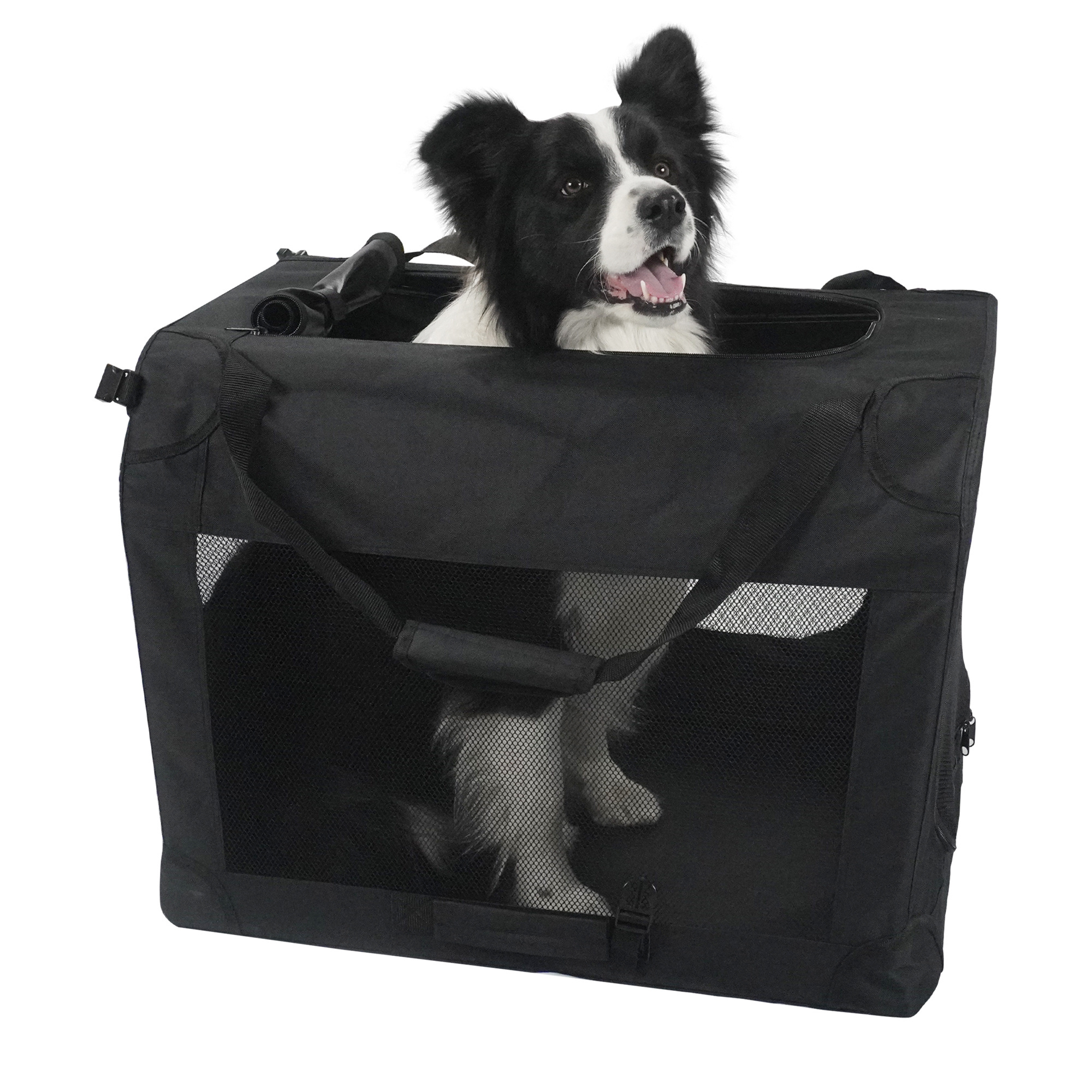 CANBO Pet Puppy Travel Carrier Lightweight Folding Soft Side Portable Dog Car Crate