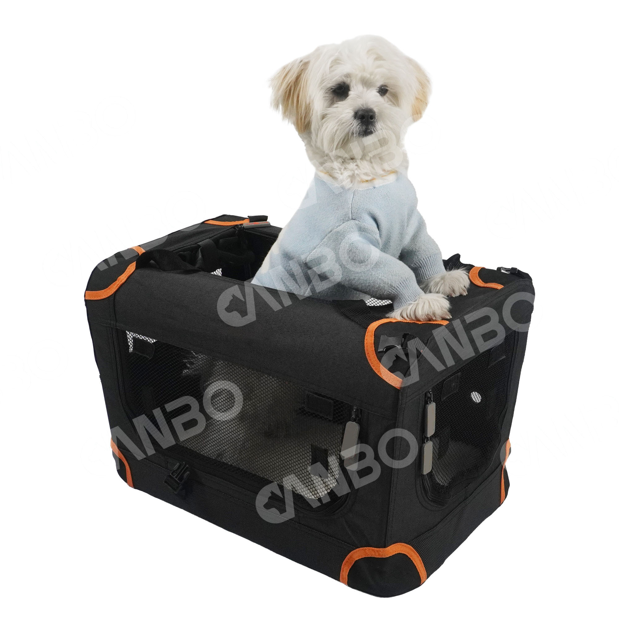 CANBO Outdoor Steel Frame Lightweight Pet Travel Dog Carrier for Car Portable Pet Crate