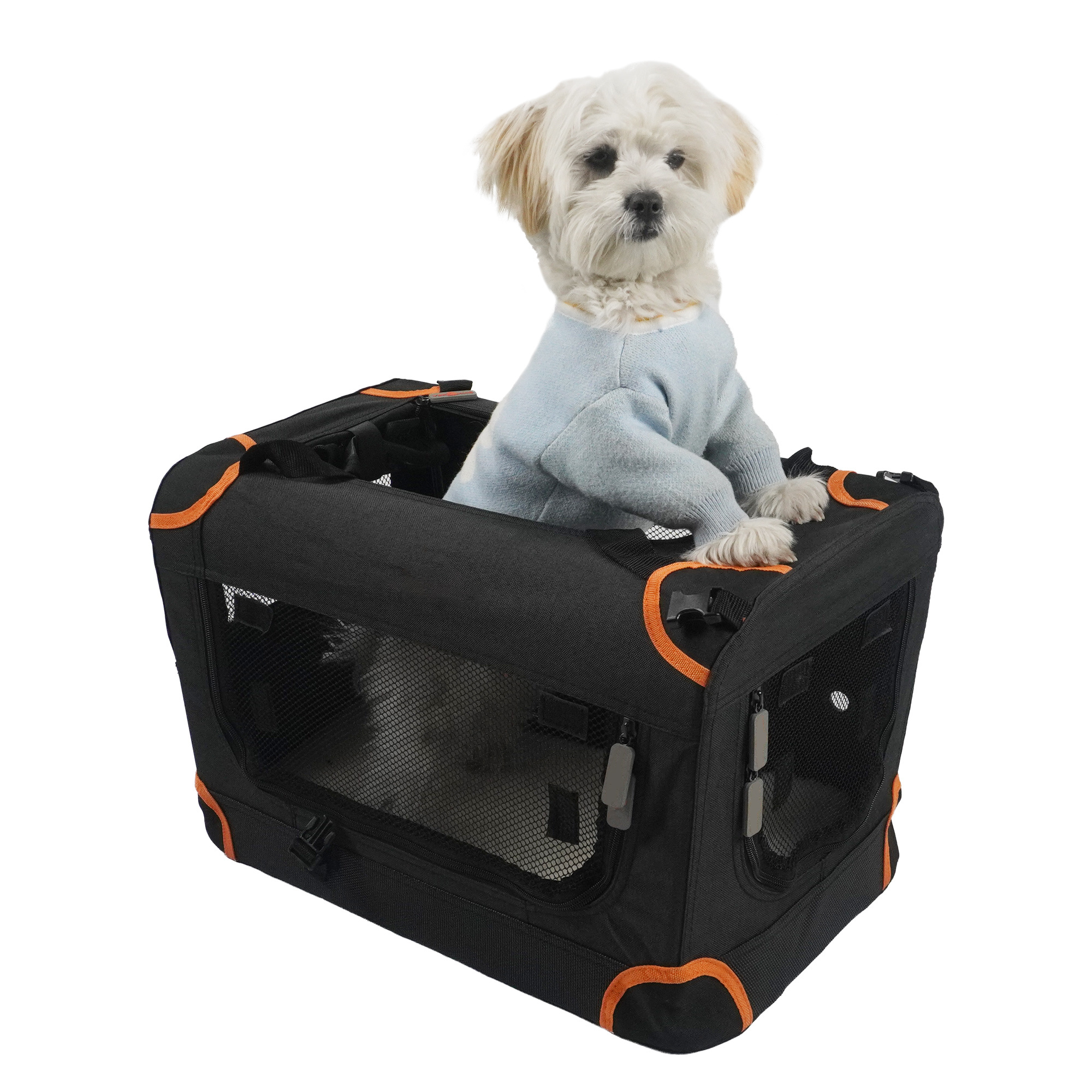 CANBO Pet Puppy Travel Carrier Lightweight Folding Soft Side Portable Dog Car Crate