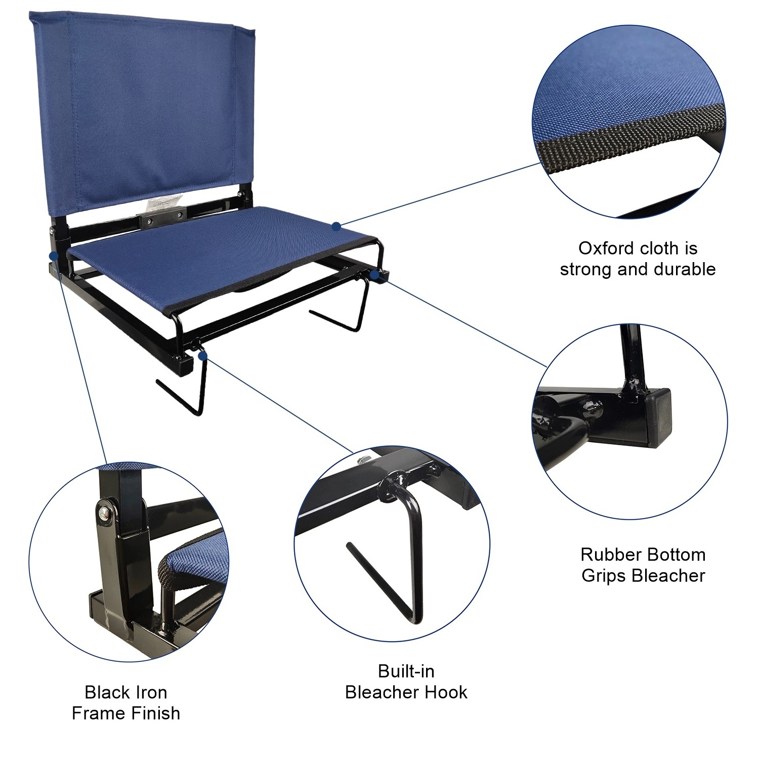 CANBO Folding Stadium Chair for Adults Sports Events Portable Stadium Bleacher Seats with Backs