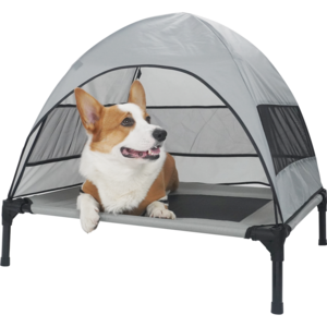 CANBO Portable Outdoor Travel Camping Pet Dog Cot Cooling Elevated Dog Bed with Canopy