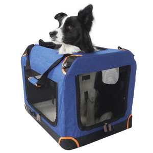 CANBO Outdoor Steel Frame Lightweight Pet Travel Dog Carrier for Car Portable Pet Crate