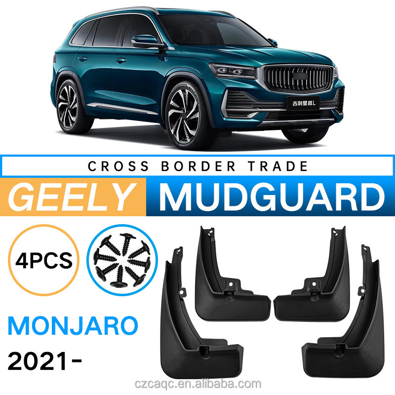 Hot Sale  Accessories ABS Mud Flaps For Geely Monjaro Paint Black Splash Guards Mudguard 2021 2022 2023 Geely Xingyue