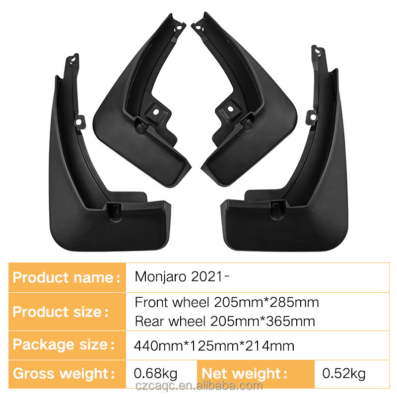 Hot Sale  Accessories ABS Mud Flaps For Geely Monjaro Paint Black Splash Guards Mudguard 2021 2022 2023 Geely Xingyue