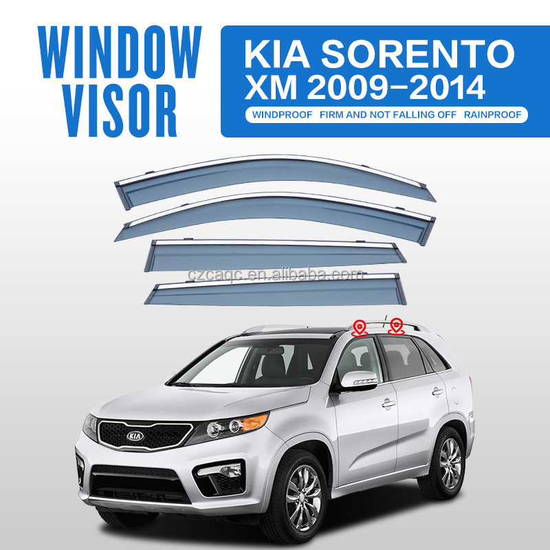 Car window visor wind deflector for KIA Sorento 2009-2014   rain guard door visor vent visor