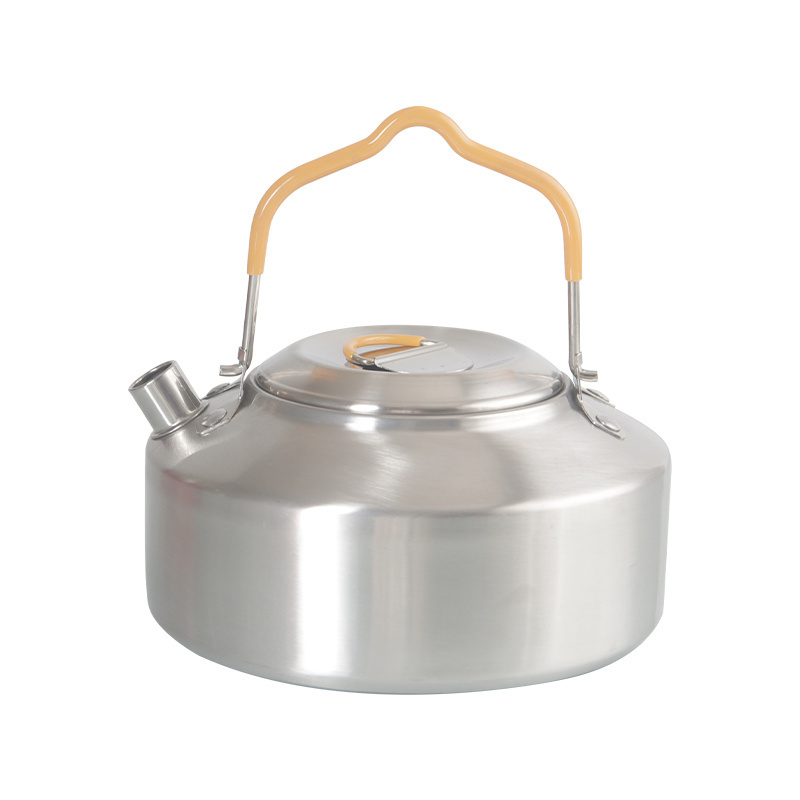 Factory Hot Sale Outdoor Stainless Steel Kettle Portable Camping Water Cooking Kettle With Wire Handle