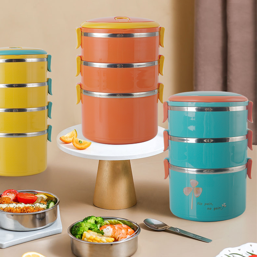 New Design Colored Sealed Stainless Steel Lunch Box Kitchen Eco-friendly Multi-layer Leak Proof Bento Box