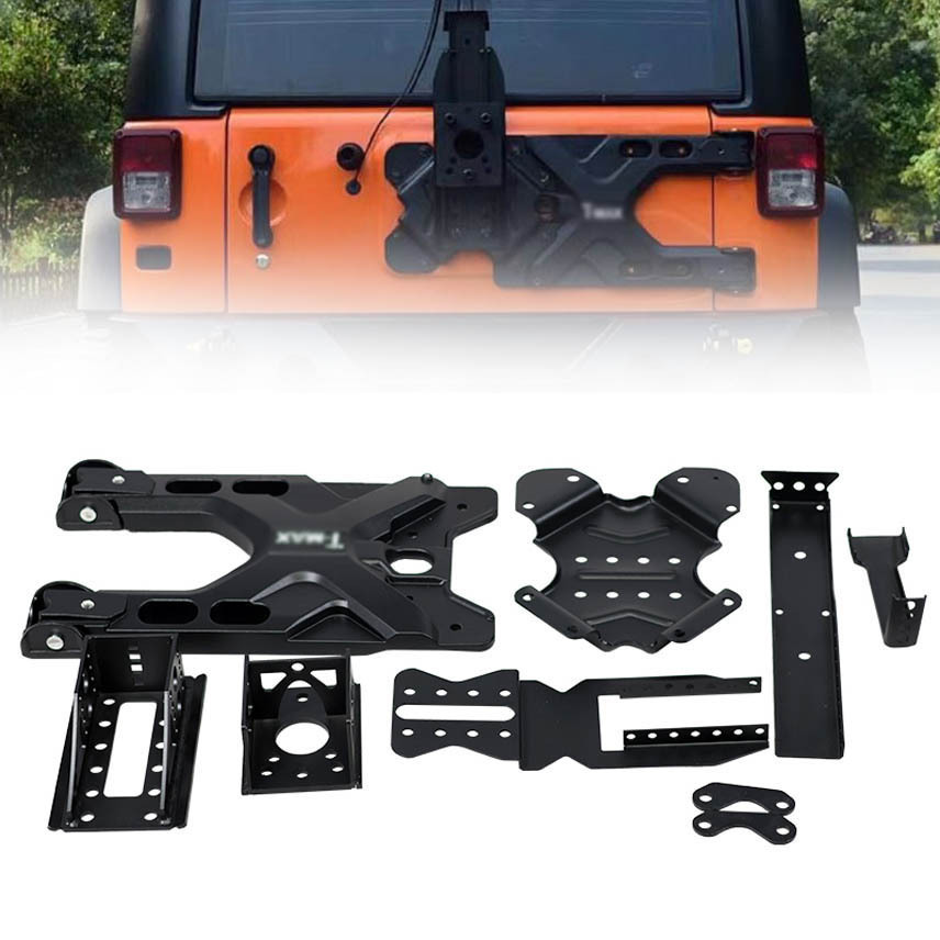 Rear door strengthening bracket T-max Auto Parts 37 Inch Tire Carrier For Jeep Wrangler Jk 2012-2018