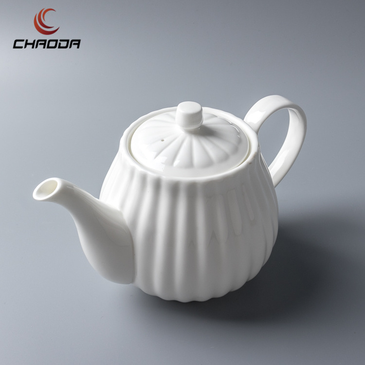 CHAODA Japanese Design Ceramic Kettle With LId Fine Porcelain Tea Pot 1000ML Ceramic Tea Pot