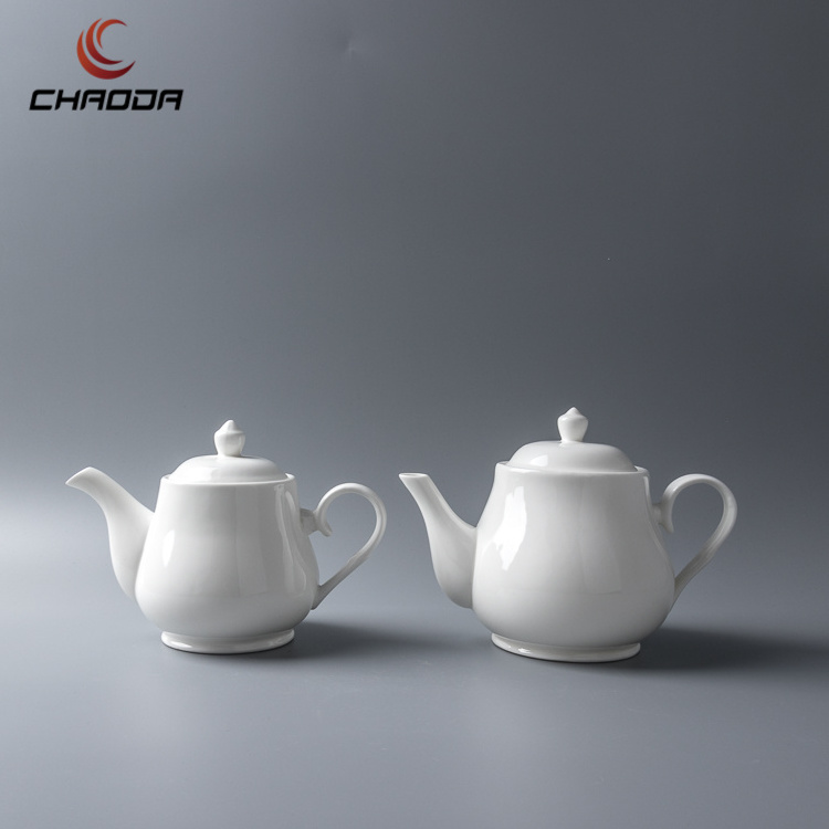 Restaurant Porcelain Large Capacity Tea Pot 775/1130ml Ceramic Plain White Coffee Jug Coffee & Tea Sets