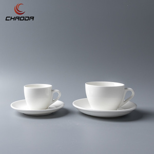 85-200ml White porcelain tableware Plain White Coffee Cups And Saucers Porcelain Tea Cup Set Ceramic Coffee Cup With Saucer