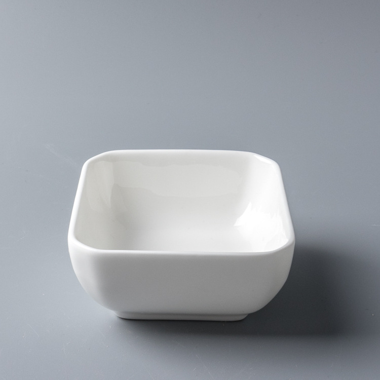 Factory hot sale 3 inch small storage bowl square sauce bowls heath ceramics sugar Ceramic Chip And Dip Bowl