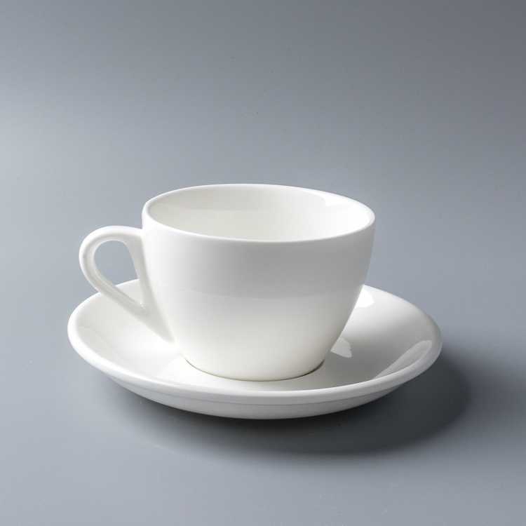 85-200ml White porcelain tableware Plain White Coffee Cups And Saucers Porcelain Tea Cup Set Ceramic Coffee Cup With Saucer