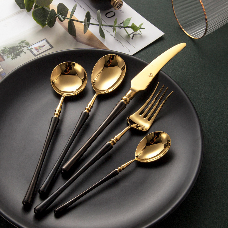 Cutlery Set Tea Spoon Gold Personalized Spoon and Fork Tableware Cutlery Wholesale Rose Gold Metal Party Stainless Steel Modern