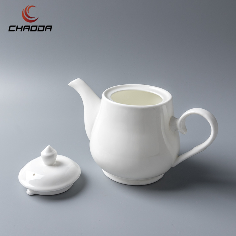 Restaurant Porcelain Large Capacity Tea Pot 775/1130ml Ceramic Plain White Coffee Jug Coffee & Tea Sets