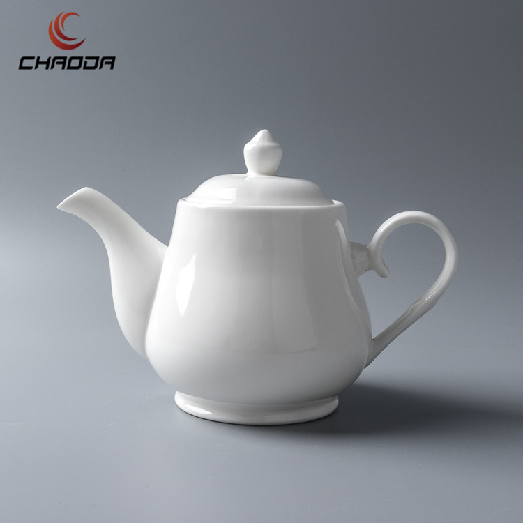 Restaurant Porcelain Large Capacity Tea Pot 775/1130ml Ceramic Plain White Coffee Jug Coffee & Tea Sets