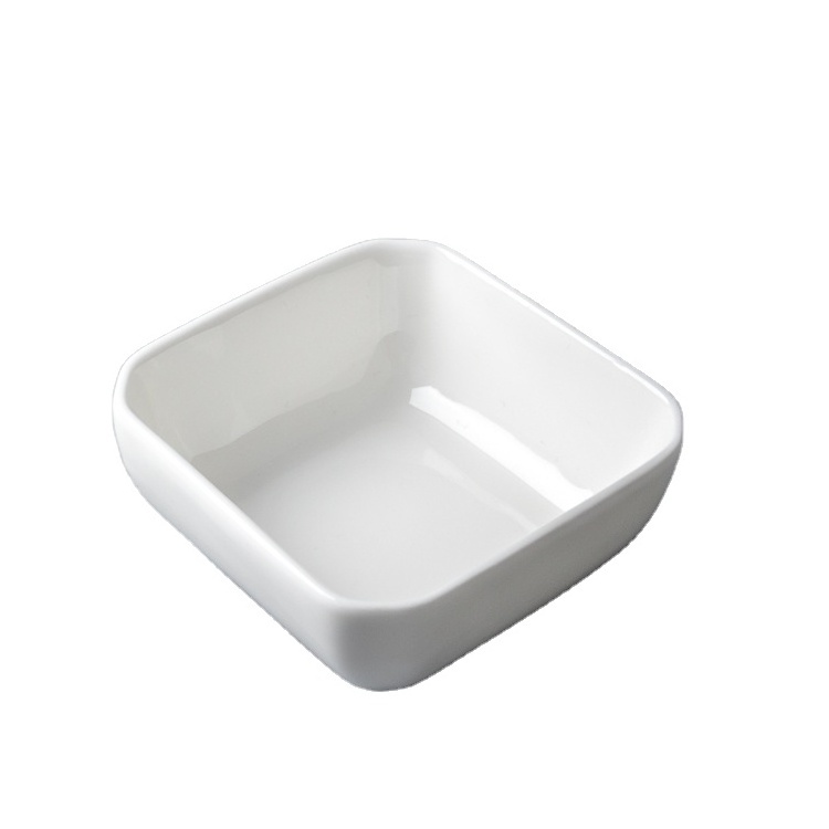 Factory hot sale 3 inch small storage bowl square sauce bowls heath ceramics sugar Ceramic Chip And Dip Bowl