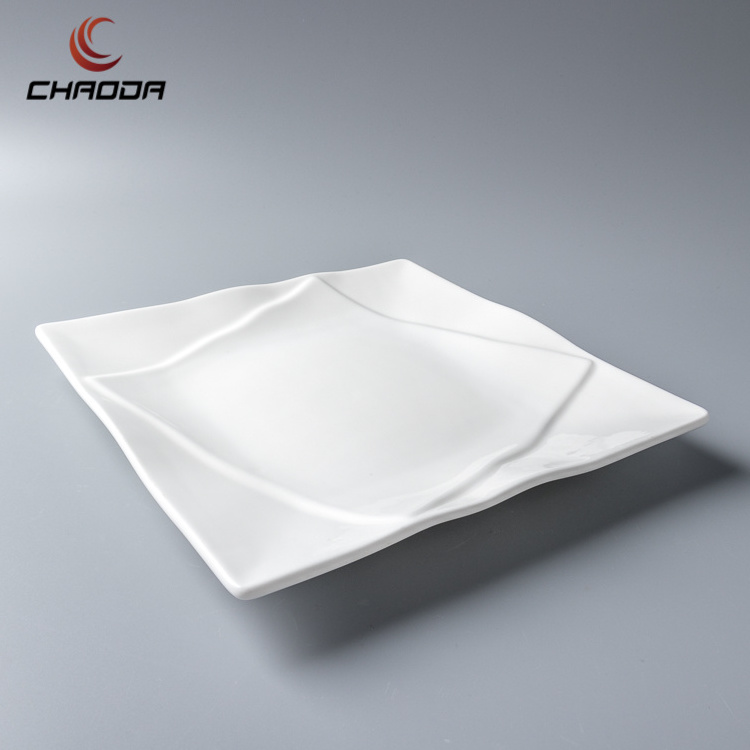 6-12 inch Porcelain Plate manufacturer home daily square new design hotel white new bone china ceramics restaurant ceramics dish