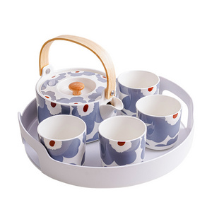 2023 Flower Pattern Coffee Cups Tea pot  Set Japanese Porcelain Tea Set