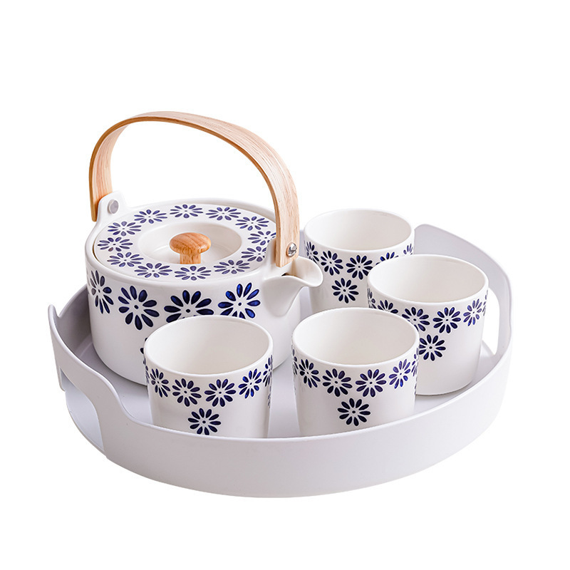 2023 Flower Pattern Coffee Cups Tea pot  Set Japanese Porcelain Tea Set