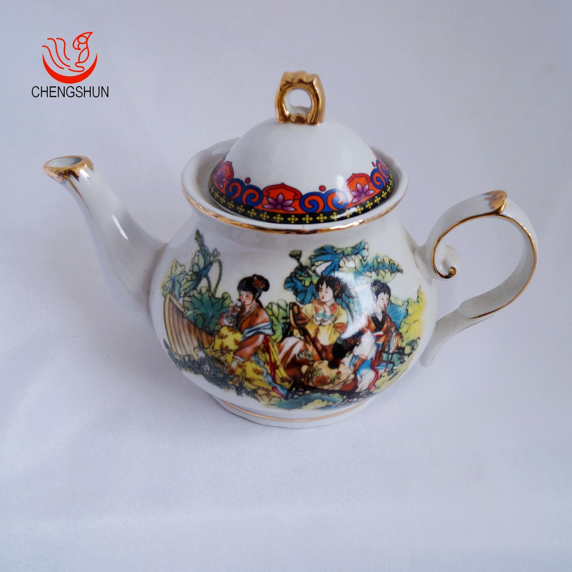 Personalized 8 Inch Chinese Classical Beauty Teapot Durable Ceramic Tea Pot with Oriental Style for Cafe Parties Living Room Use