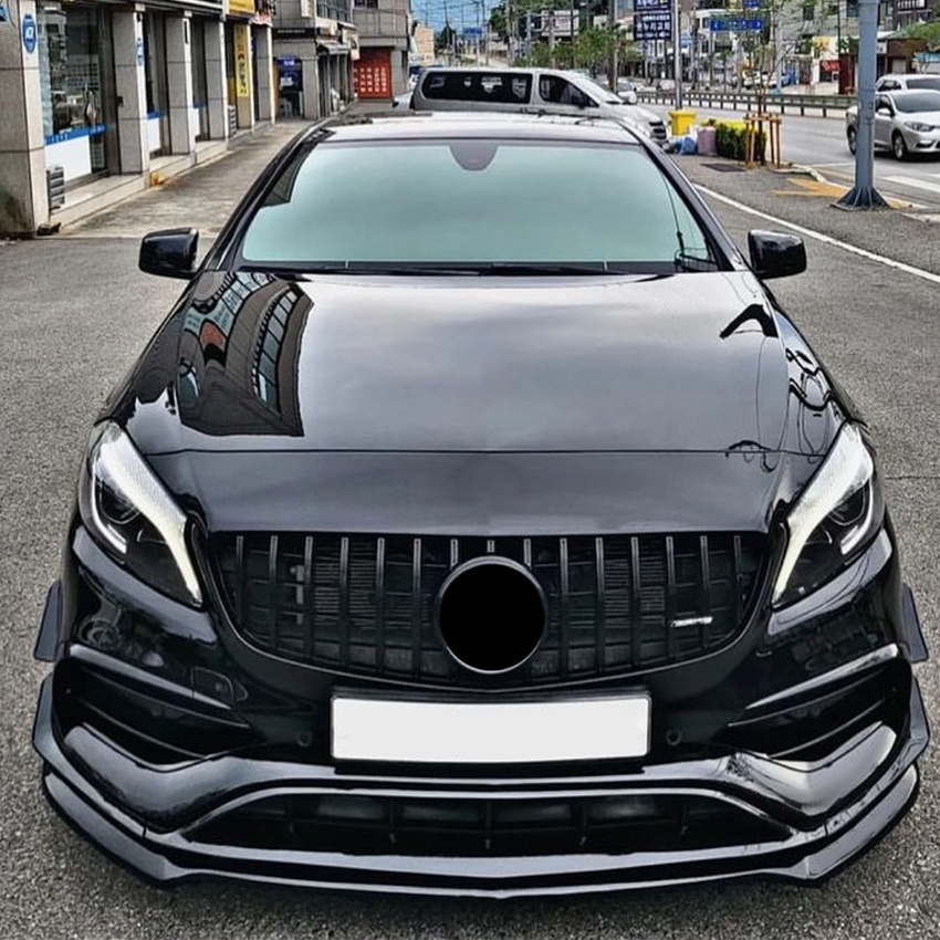 AMP-Z Factory Wholesale Perfect fitment Front Bumper Splitter Lip Chin for Benz W176 A200 A260 A45 AMG 2013-2018 Bu