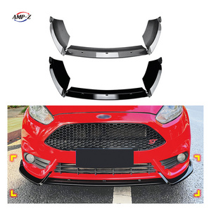 AMP-Z Hot Sale Wholesale Price Abs Material Carbon Fiber Black Auto Body Kits Front Bumper Lip For Ford Fiesta MK6 ST 2012-2017