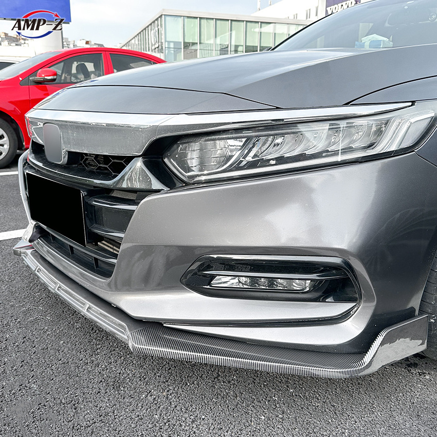 AMP-Z Front Bumper Lip Splitter Plastic Material Gloss Black  For Honda Accord 10 Series 2018-2021