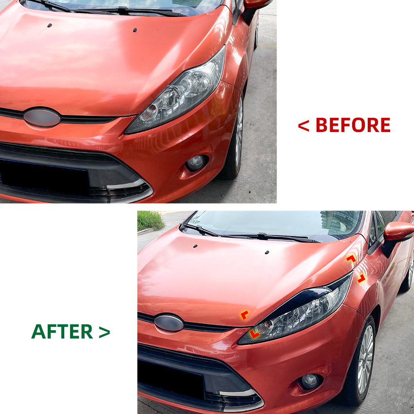 AMP-Z Factory Price Hot Sale Auto Body Kit Carbon Fiber Look Car Eyebrow For Ford Fiesta 2008-2012 Car Accessories