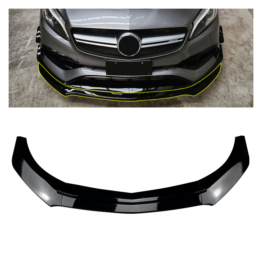 AMP-Z Factory Wholesale Perfect fitment Front Bumper Splitter Lip Chin for Benz W176 A200 A260 A45 AMG 2013-2018 Bu