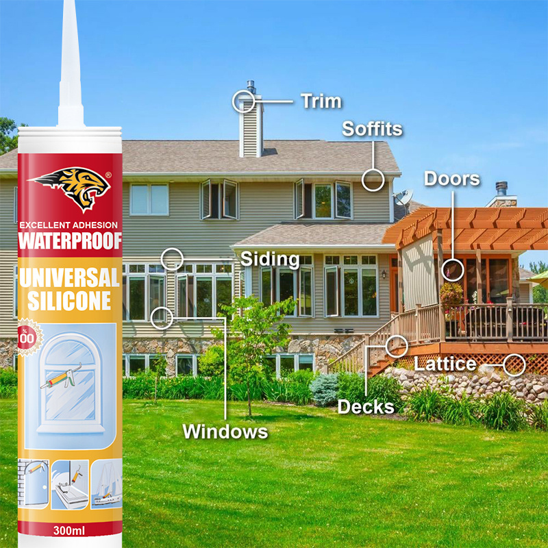 high-quality white Caulk Neutral roof and gutter weatherproofing awning Silicone Sealants manufacturer for Glass