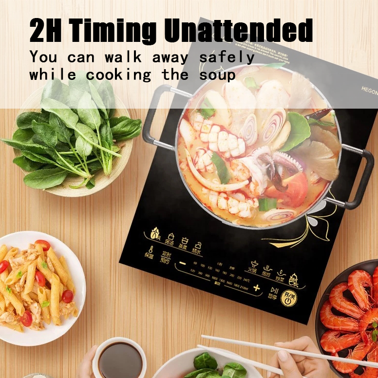 2000 Watt Ultra Thin  Induction Cooktop Electric Stove Stovetop Rechargeable 2000w Touch Control Clay Pot Induction Cooker