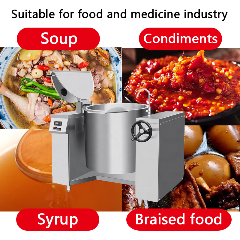 Candy Caramel Soup Stove Syrup Jam Cooker Sauce Cooking Mixer Machine Gummy Mixing Kettle Boiling Cooking Pot Industrial Cooker