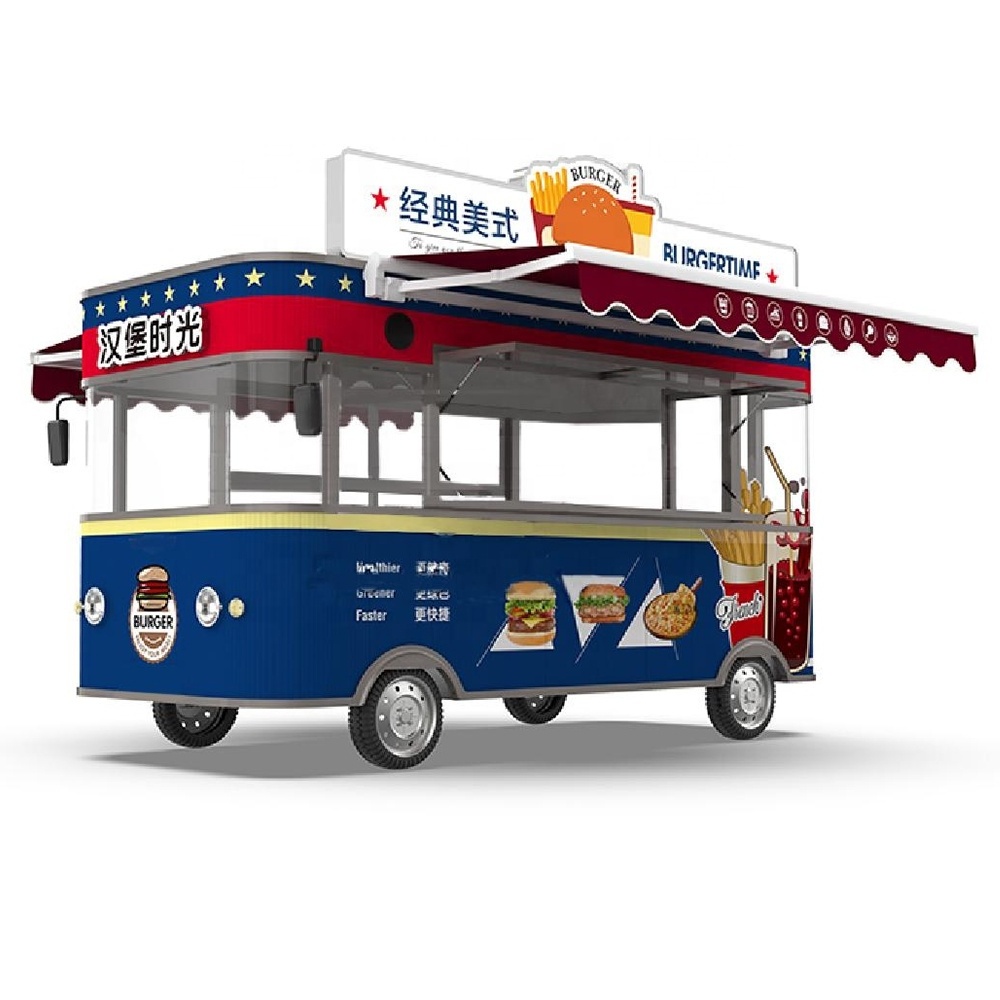 Fast Food Trucks Carts Vans Cater Fully Equipped Mobile Pizza Catering Food Trailer with Full Kitchen Equipments for Sale