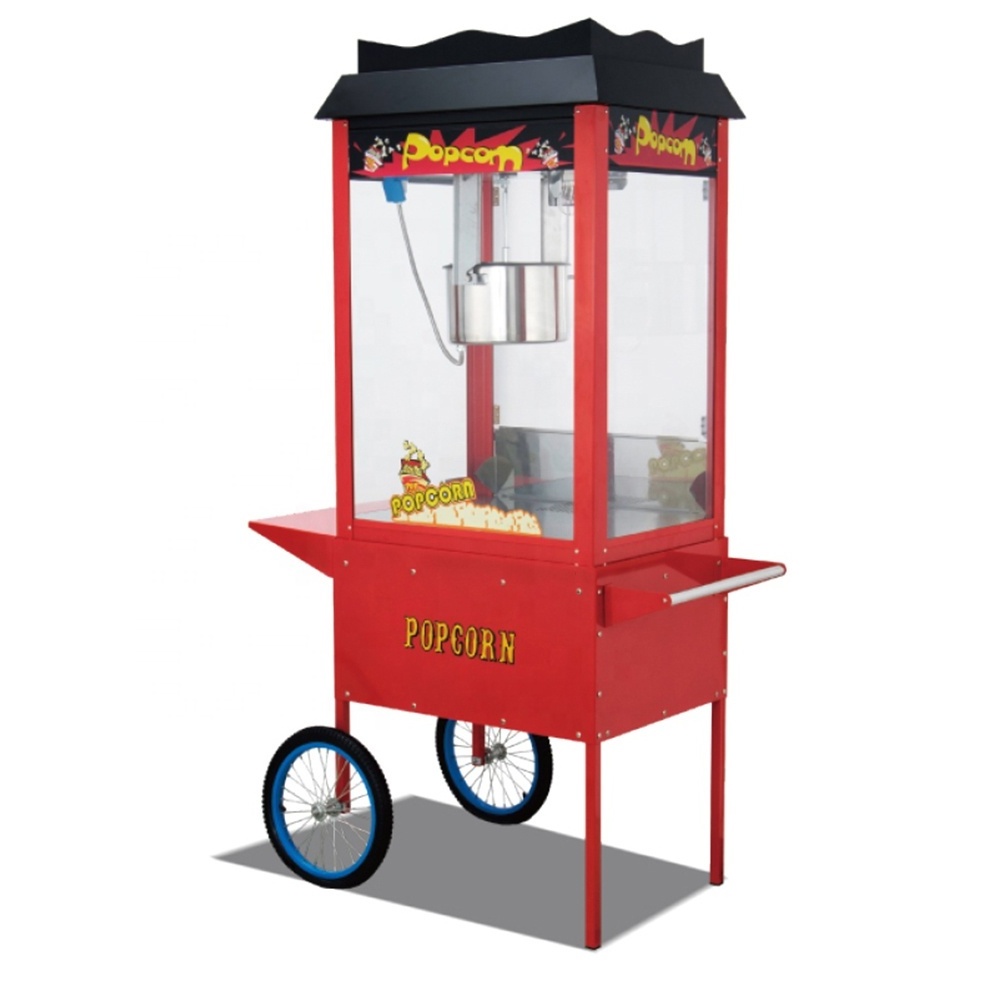 Commercial Pop Corn Machine Professionnelle Big Industrial Automatic Popcorn Making Machine Caramel Popcorn Makers with Trolley