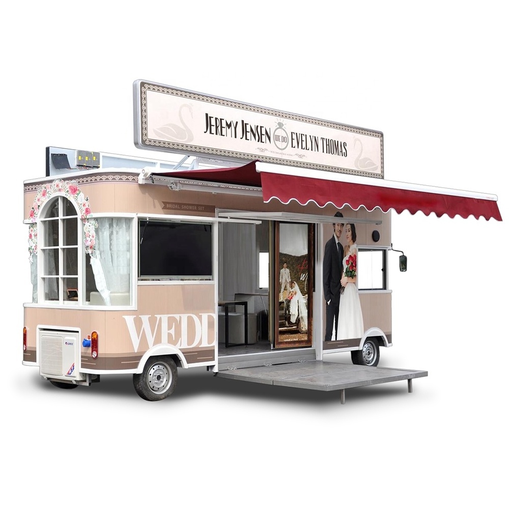 Fast Food Trucks Carts Vans Cater Fully Equipped Mobile Pizza Catering Food Trailer with Full Kitchen Equipments for Sale