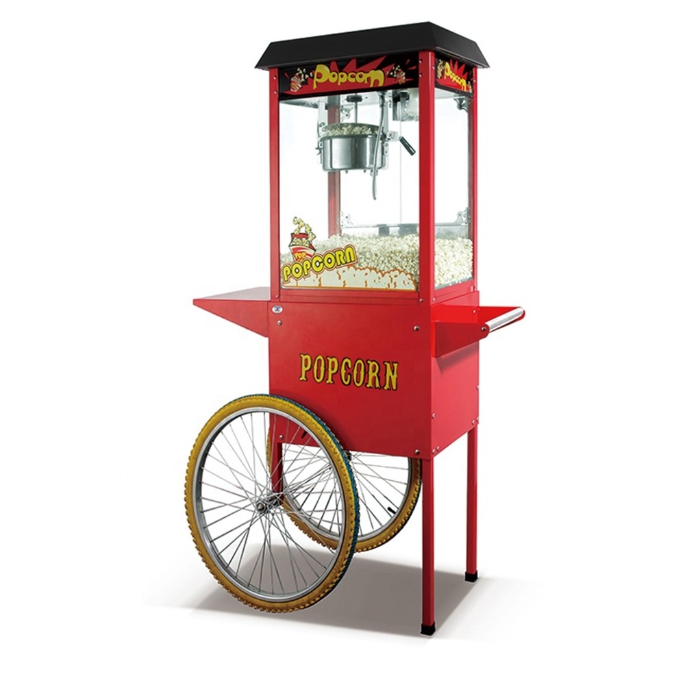 Commercial Pop Corn Machine Professionnelle Big Industrial Automatic Popcorn Making Machine Caramel Popcorn Makers with Trolley