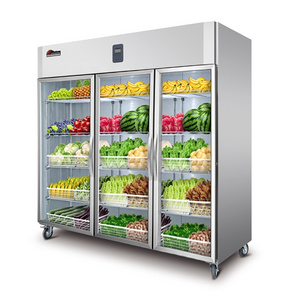 Commercial Supermarket Refrigerator Storage Showcase Equipment Freezers Vertical Upright Glass Door Display Fridge