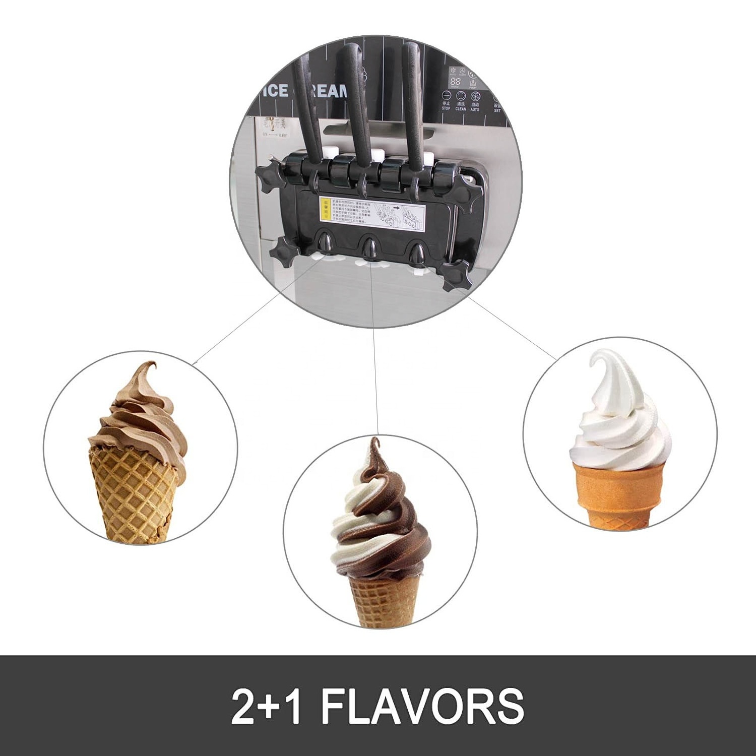 3 Flavors Automatic Soft Serve Sorbetiere Commercial Eis Ice Cream Machine A Glace Italian  Icecream Making Ice Cream Makers