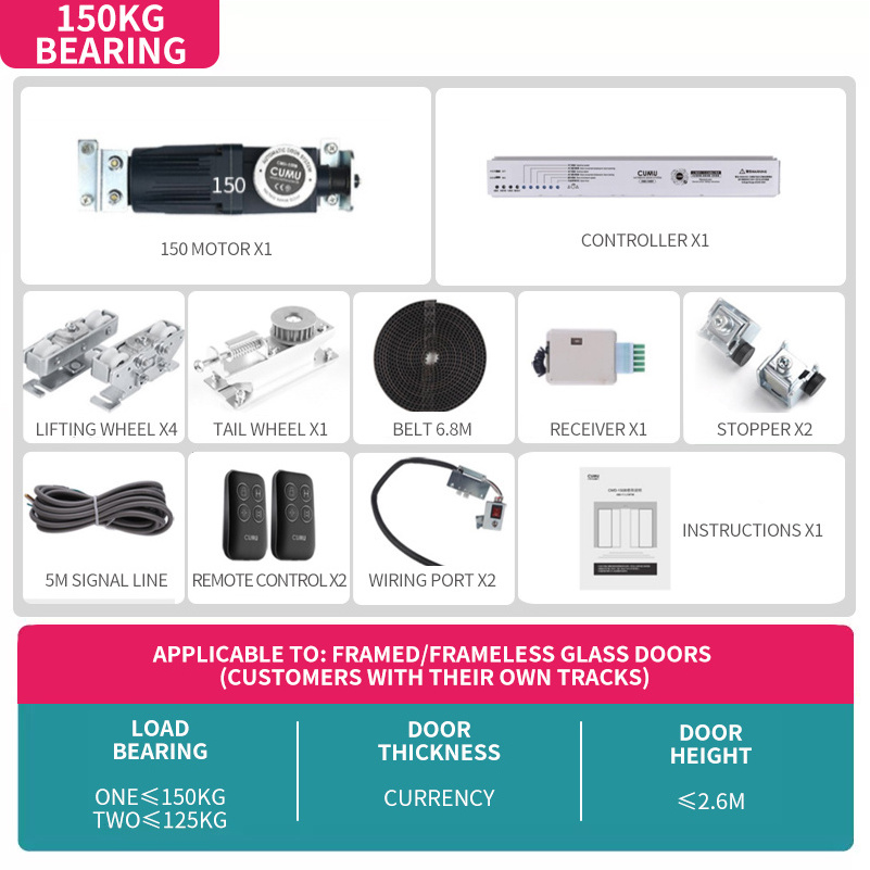 Model CMD-150BT Easy Installation Automatic Entrance System Automatic Sliding Door Operator for Glass Door with Infrared Sensor