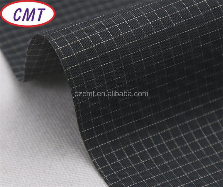 Factory directly provide 200D PU coated double colors waterproof grid nylon oxford fabric