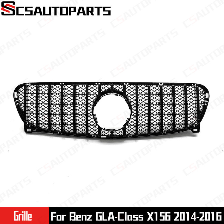 Chrome Silver GTR Grid Style Front Bumper Grille Fit For Mercedes GLA-Class X156 2014 2015 2016 GLA250 GLA200 GLA45