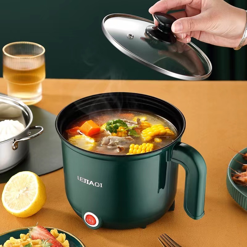 1.5 L  Mini Portable Electric Pan Non-stick Coating Multi-functional Electric Hot Pot With Lid for Travel/Dormitory