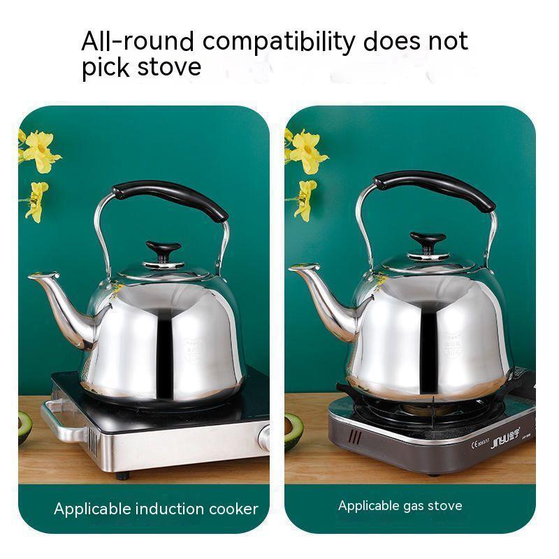 Stainless steel kettle 2/3/4/5L coffee pot teapot with filter flat bottom induction cooker gas stove restaurant