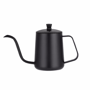 Stainless steel 304 material gooseneck coffee pot black handmade coffee machine drip pot coffee shop portable home teapot