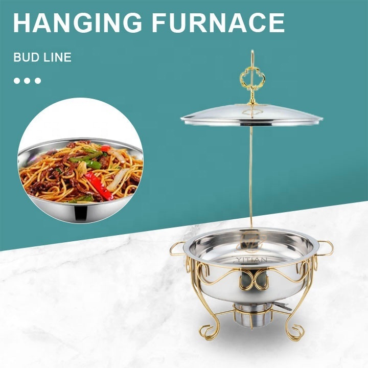 New Design Modern Luxury Stainless Steel Gold Heater Chaffing Dish Buffet Food Warmer Set,Hanging Decorative Fancy  Chafing Dish