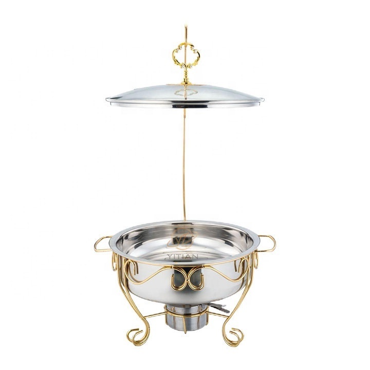 New Design Modern Luxury Stainless Steel Gold Heater Chaffing Dish Buffet Food Warmer Set,Hanging Decorative Fancy  Chafing Dish