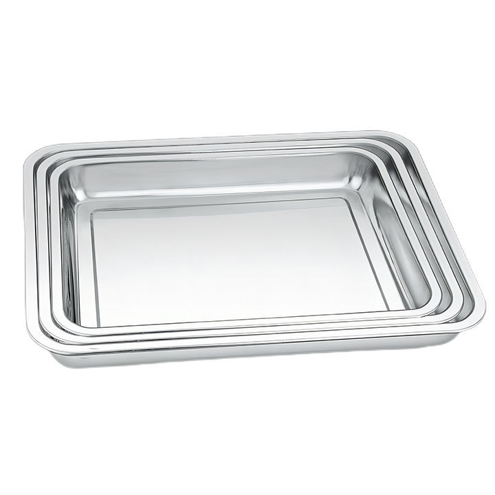 In Stock New Product Explosion Stainless Steel Cafeteria Tray Bbq Trays Japanese Square Plate Rectangular Tray