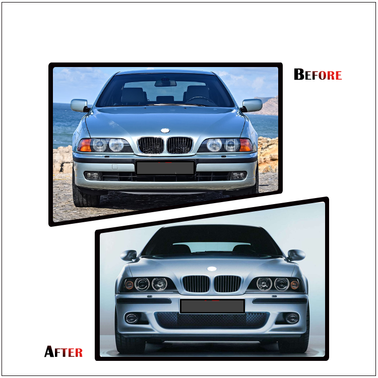 ABS Material Auto Front Bumper Kit For Bmw 5 Series E39 Front Bumper Body Kit M5 Style Accessories 1995-2004